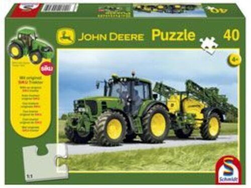 JOHN DEERE Puzzle und SIKU Traktor mit Feldspritze